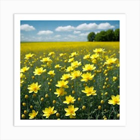 Field Of Yellow Flowers 9 Art Print