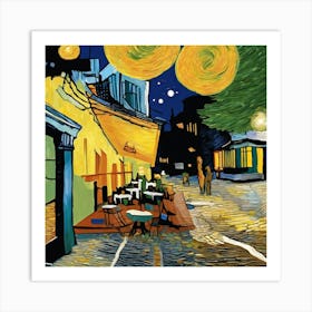 Night At The Cafe 2 Art Print