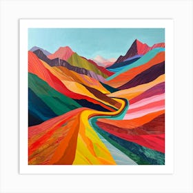 Colourful Abstract Ambor National Park Bolivia 3 Art Print