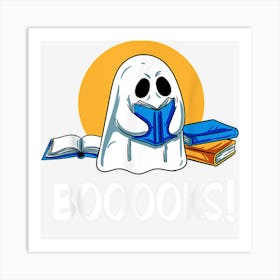 Halloween Book Ghost Bookworm Booknerd Reading Booklover Art Print