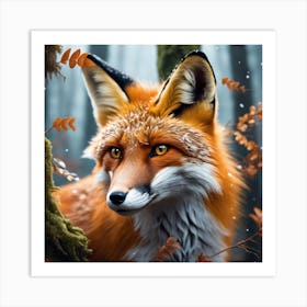 Fox In The Woods 27 Art Print