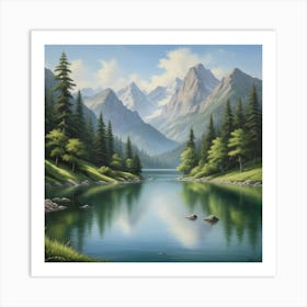 Lake In The Mountains art print 1 Art Print