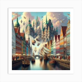 Cityscape Of Copenhagen Art Print