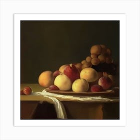 Still Life Apricots Art Print