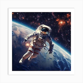 Astronaut In Space 3 Art Print