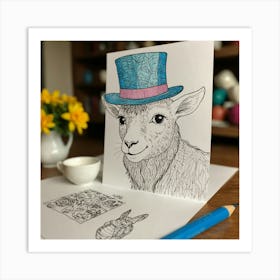 Lamb In A Top Hat Art Print