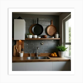 Kitchen With Pots And Pans 1 Art Print