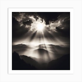 Sun Rising Over The Mountains Art Print