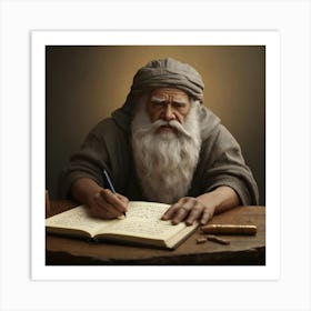 Old Man Writing Art Print