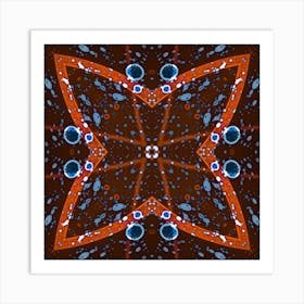 Modern Abstraction Orange And Blue Art Print