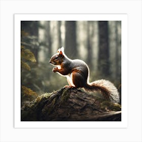 Squirrel In The Forest 58 Art Print