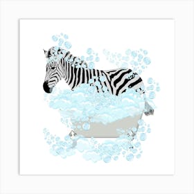 Zebra in the Tub Art Print