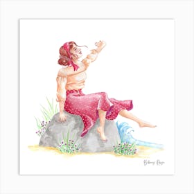 Summer girl by the sea Art Print