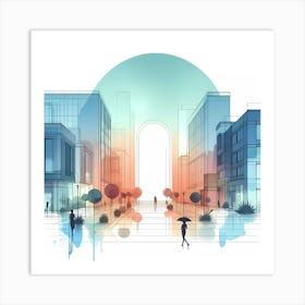 Cityscape Illustration Art Print