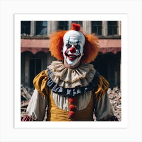 Clown In Ruins Art Print