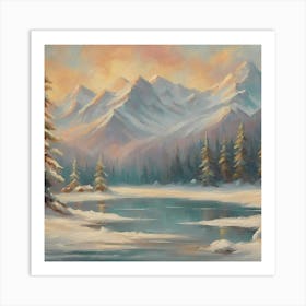 Sunset Over A Lake Art Print