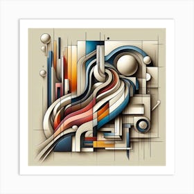 A mixture of modern abstract art, plastic art, surreal art, oil painting abstract painting art deco architecture 1 Art Print