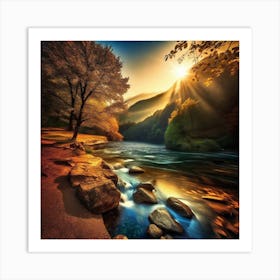 Sunset By The River 13 Art Print