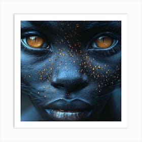 African Woman With Orange Eyes Art Print