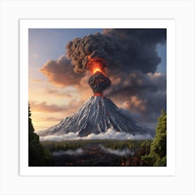 Volcano Stock Videos & Royalty-Free Footage Art Print