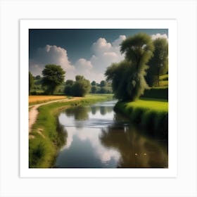 River In The Countryside Art Print