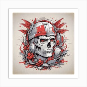 Skull T-Shirt 1 Art Print