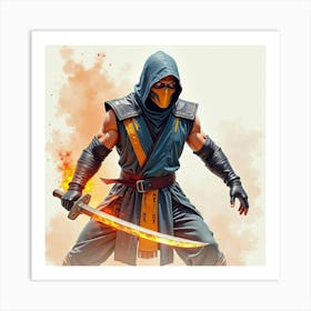 Mortal Kombat Ninja Fighter Concept Art (335) Art Print