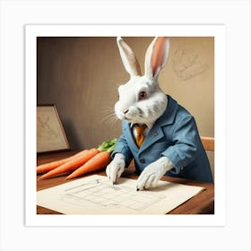 Rabbit In A Suit 54 Art Print