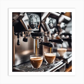 Espresso Machine In A Coffee Shop Art Print