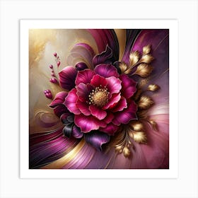 Abstract Flower Painting 10 Art Print