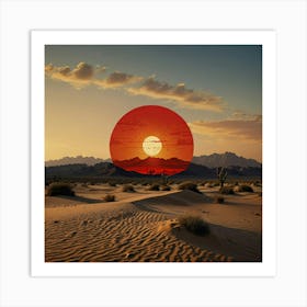 Default Red Sun Desert Art Print 0 Art Print