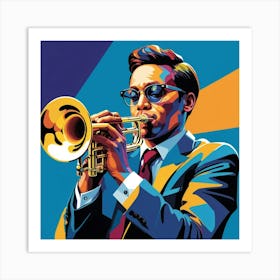 Albedobase Xl Geojazz Trumpet Musician Pop Art Wpaplogy 1 Art Print