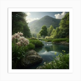 River In The Mountains 1 Art Print