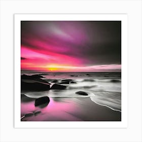 Sunset At The Beach 17 Art Print