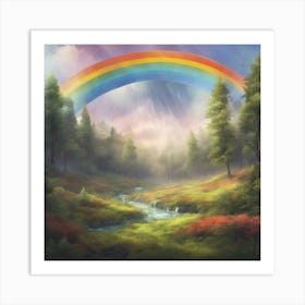 Rainbow In The Forest Art Print