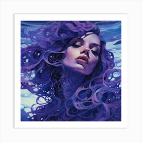 Woman In The Water Art Print