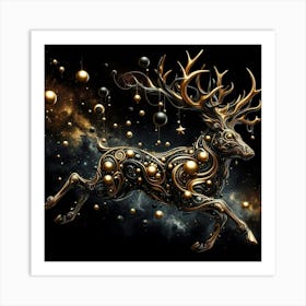 Deer In Space Art Print