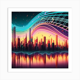 An Image Of A Sound Wave With Different Tones An 1 Art Print