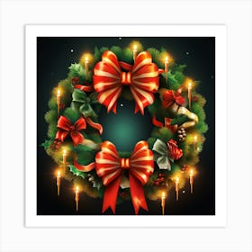 Christmas Wreath 8 Art Print