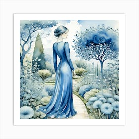 Blue Garden 4 Art Print