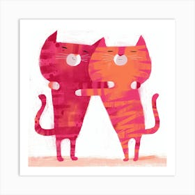 Cat Cuddle Art Print