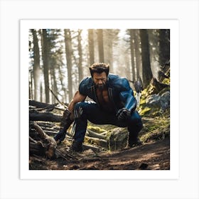 Wolverine In The Woods Art Print