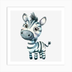 Cartoon Zebra Art Print