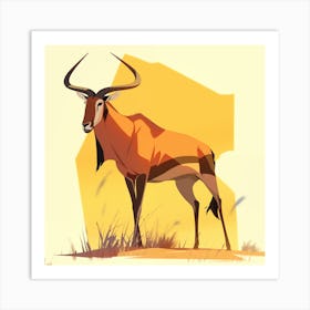 Gazelle Animal Cartoon Art Print