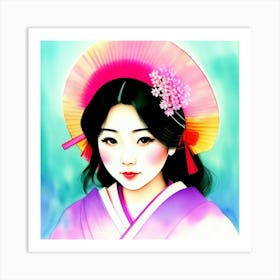 Mystique and Grace: Portrait of a Japanese Geisha Art Print