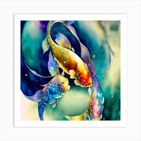 Koi Fish Painting Art Print