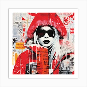 Girl In Red 1 Art Print