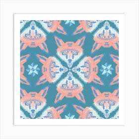 Chobopop Pastel Fox Pattern Art Print