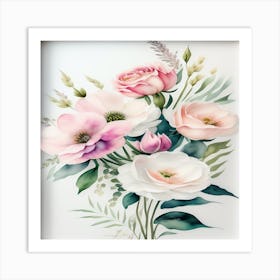 Pink Flowers Art Print