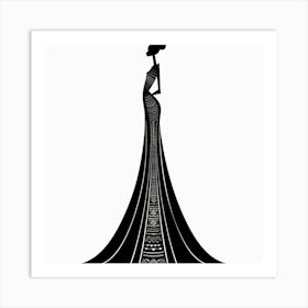 Silhouette Of A Woman In A Dress 1 Art Print